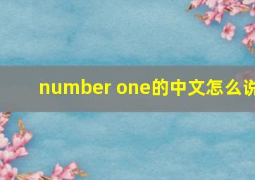 number one的中文怎么说